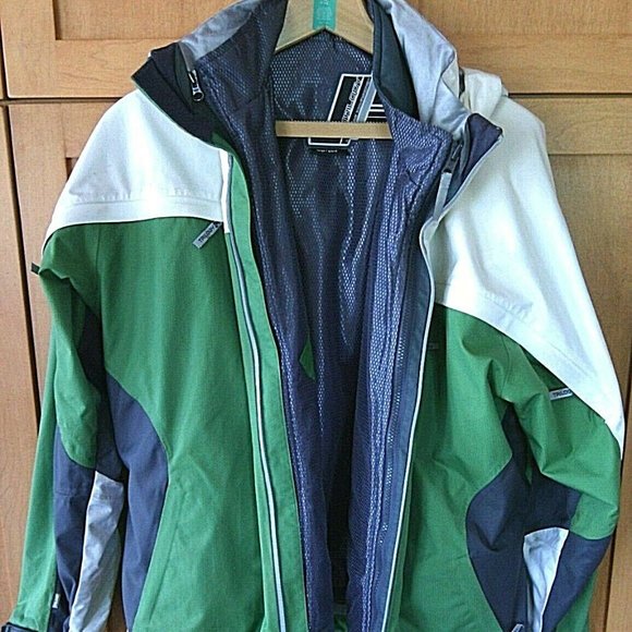 Powder Room Triology 3-in-1 Women's Ski Jacket Size Large Hooded Lined Zip Up - Picture 1 of 16
